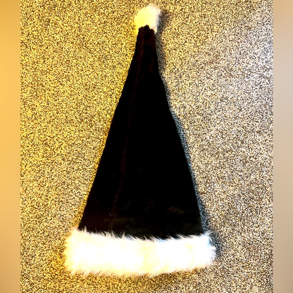 Black Santa Hat Goth Christmas Gothic Holiday Elf
